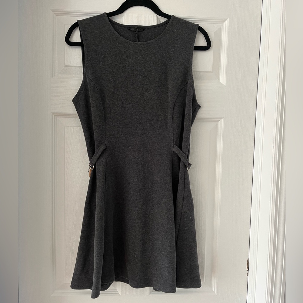 Zara Elegant Gray Sleeveless Dress
